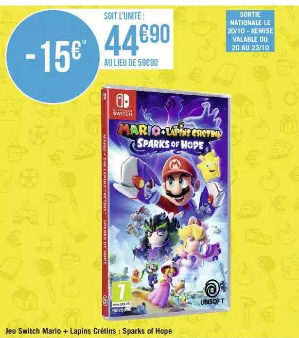 jeu switch mario + lapins crétins : sparks of hope