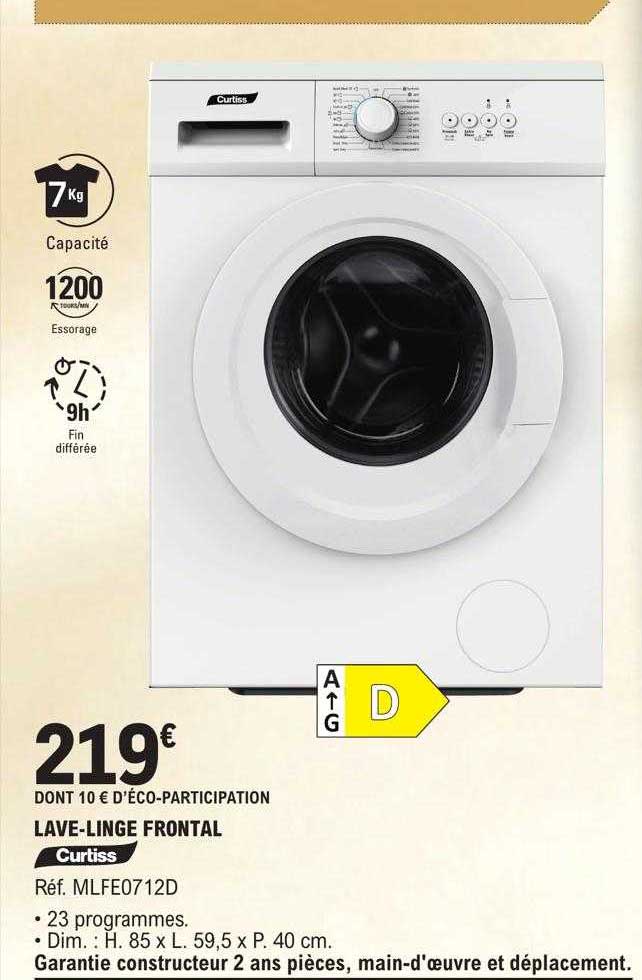 lave-linge frontal curtiss