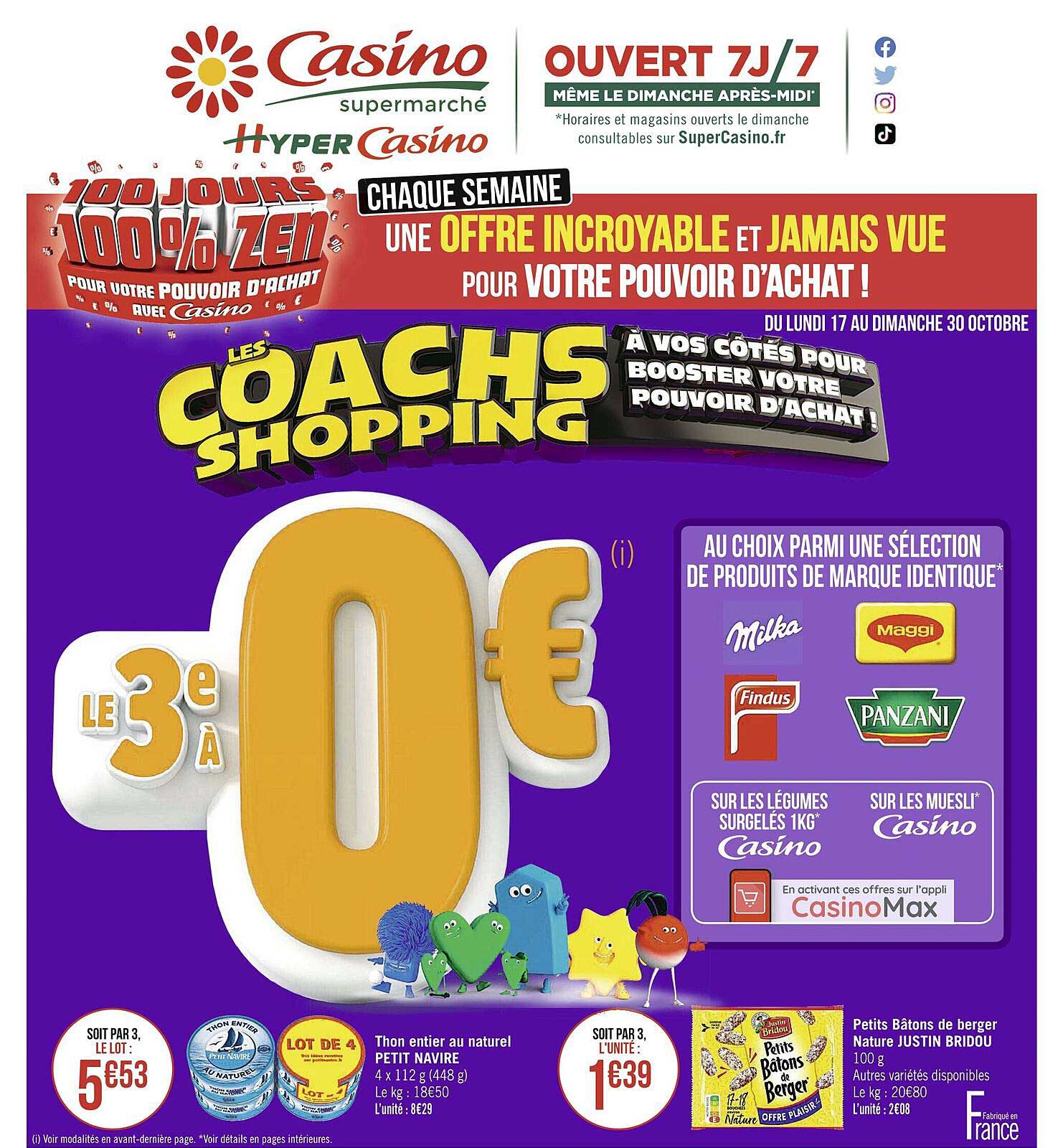 thon entier au naturel petit navire, petits bâtons de berger nature justin bridou