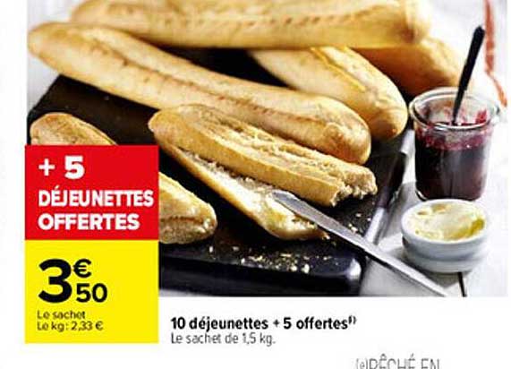 10 déjeunettes + 5 offertes