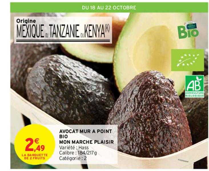 avocat mur à point bio mon marché plaisir