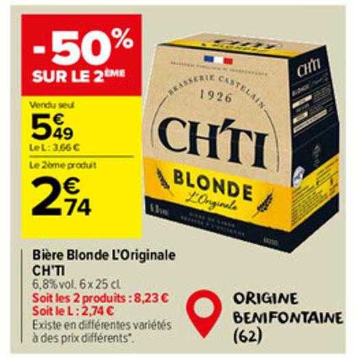 Bière Blonde L'originale Ch'ti