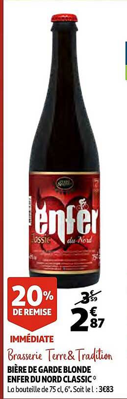 Bière De Garde Blonde Enfer Du Nord Classic Brasserie Terre & Tradition