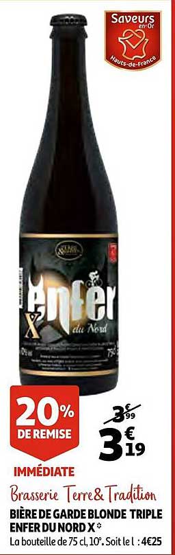 bière de garde blonde triple enfer du nord x brasserie terre et tradition
