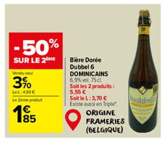 bière dorée dubbel 6 dominicains