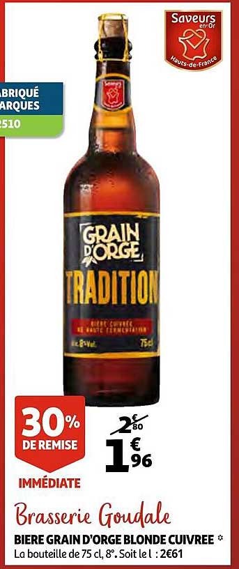 bière grain d'orge blonde cuivrée