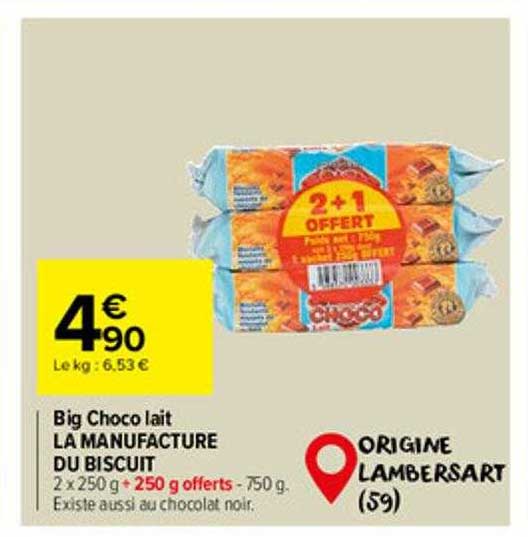 big choco lait la manufacture du biscuit