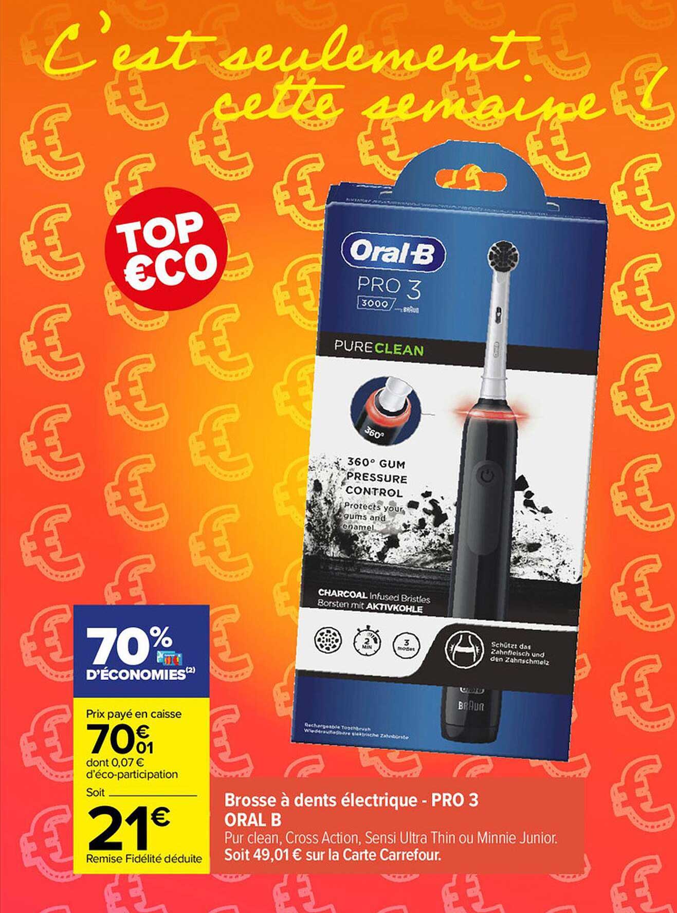 brosse à dents électrique - pro 3 oral b