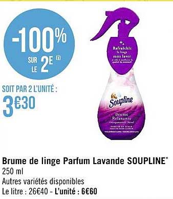 brume de linge parfum lavande soupline