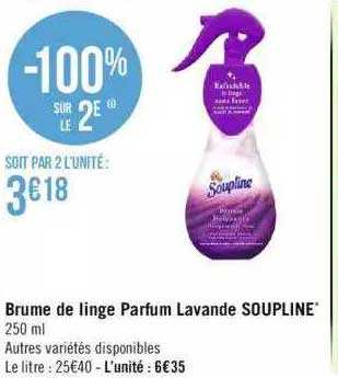 brume de linge parfum lavande soupline