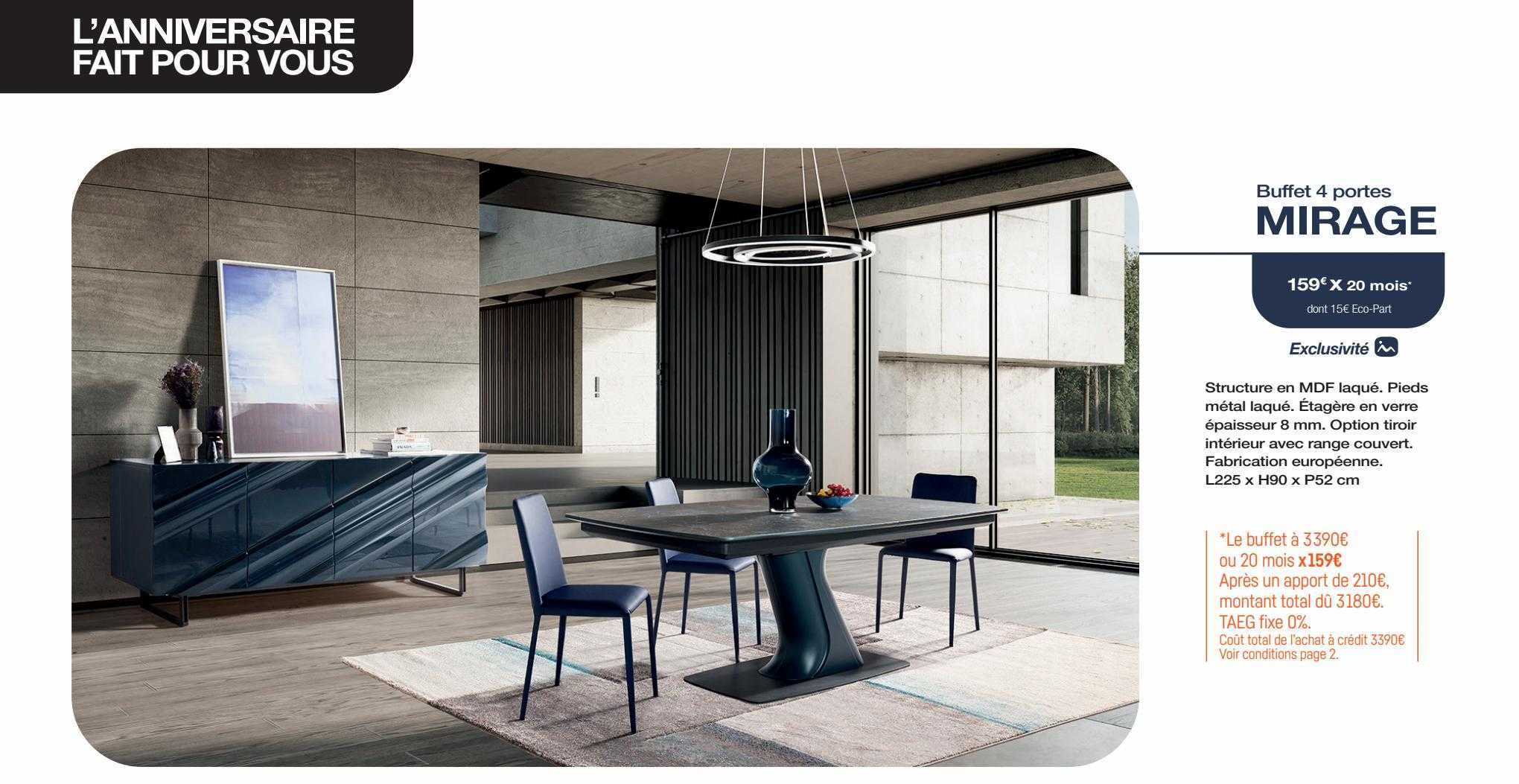 buffet 4 portes mirage