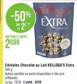 Céréales Chocolat Au Lait Kellogg's Extra