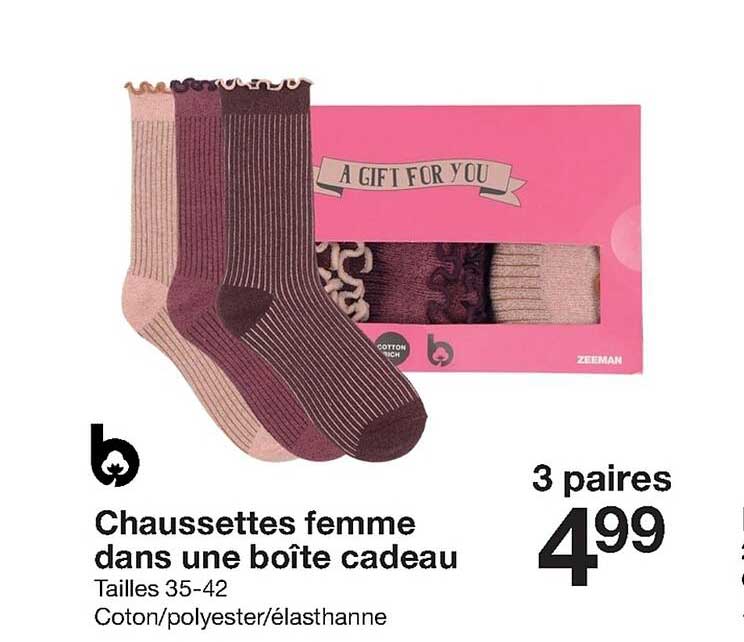 chaussettes femme dans une boîte cadeau