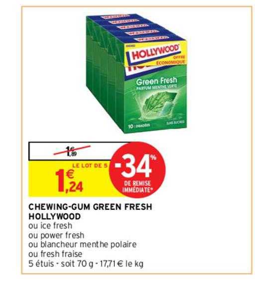 chewing-gum green fresh hollywood