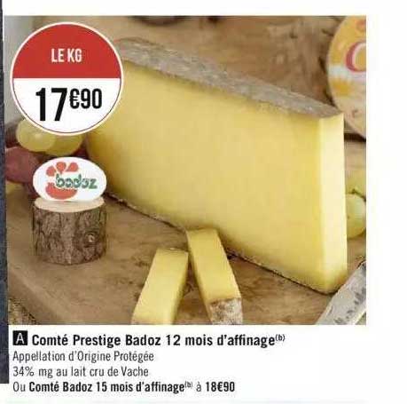 comté prestige badoz 12 mois d'affinage