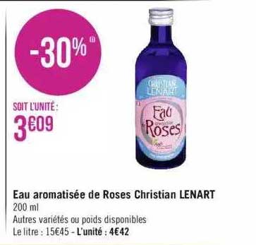 eau aromatisée de roses christian lenart