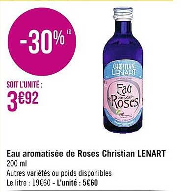 eau aromatisée de roses christian lenart