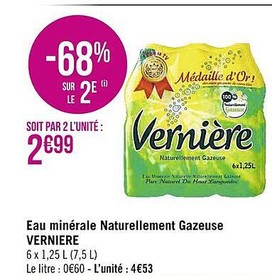 eau minérale naturellement gazeuse vernière