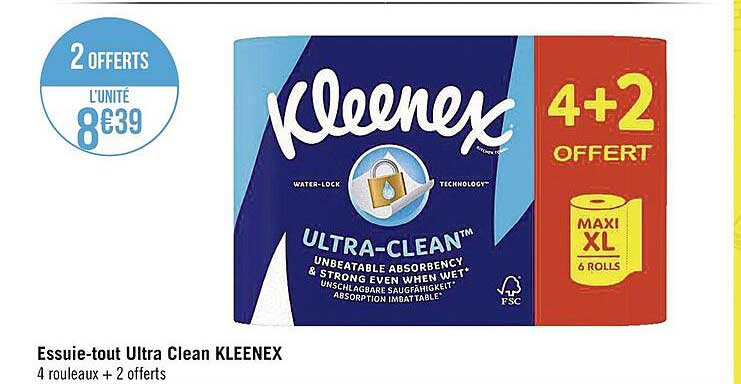 essuie-tout ultra clean kleenex