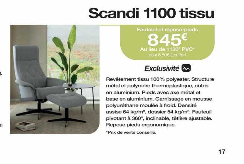 fauteuil et repose-pieds scandi 1100 tissu