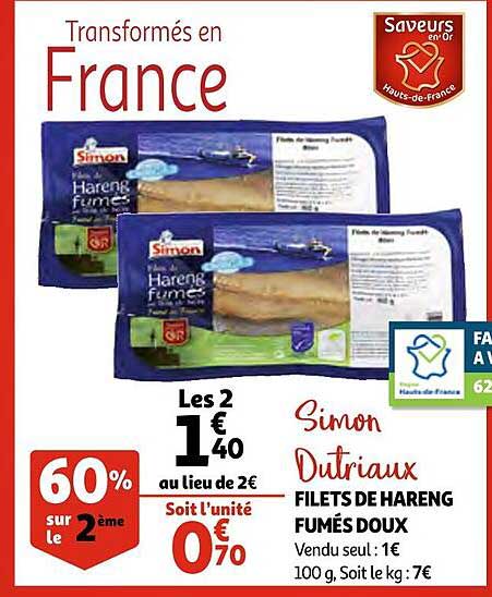 filets de hareng fumés doux simon dutriaux