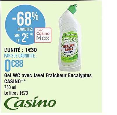 Gel Wc Avec Javel Fraîcheur Eucalyptus Casino