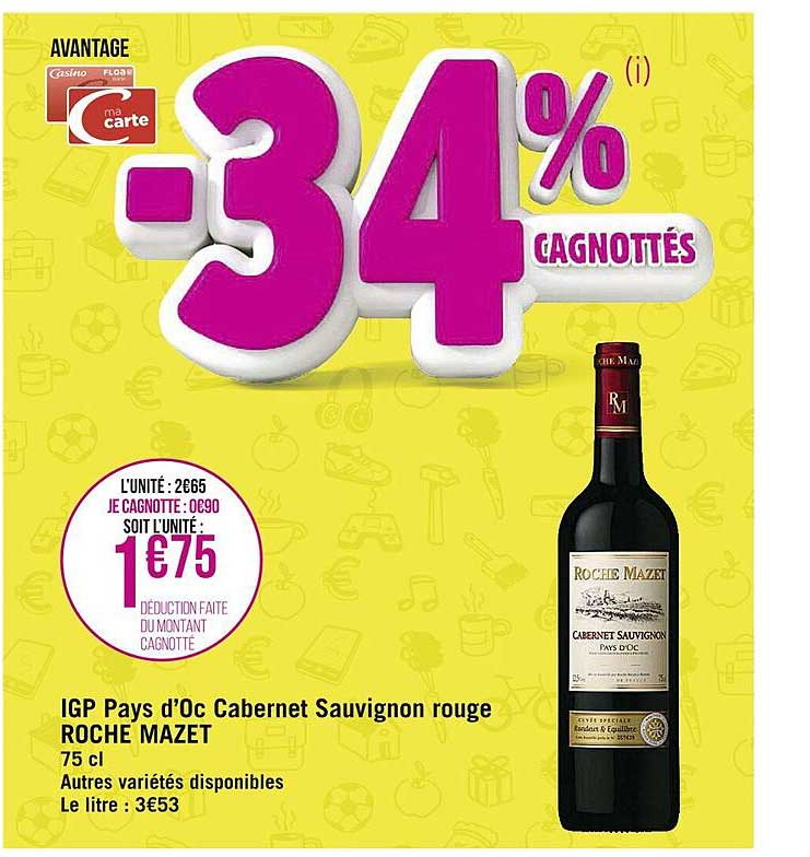 igp pays d'oc cabernet sauvignon rouge roche mazet