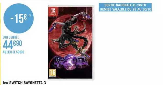 jeu switch bayonetta 3