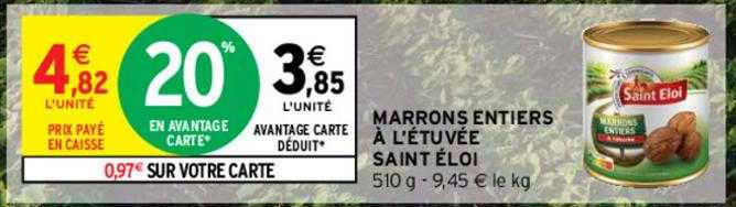 marrons entiers à l'étuvée saint éloi