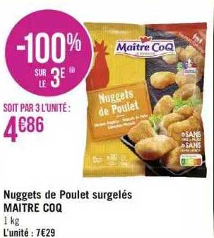 nuggets de poulet surgelés maître coq