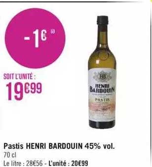 pastis henri bardouin 45% vol.