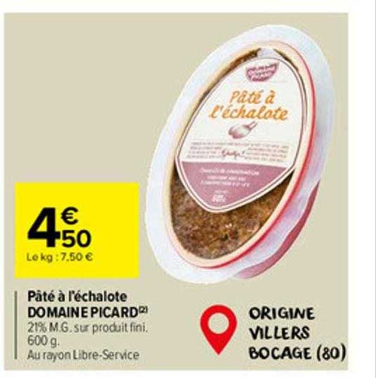 pâté à l'échalote domaine picard