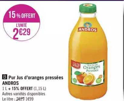 pur jus d'oranges pressées andros