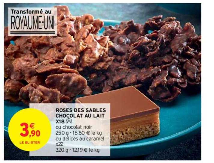 roses des sables chocolat au lait x18