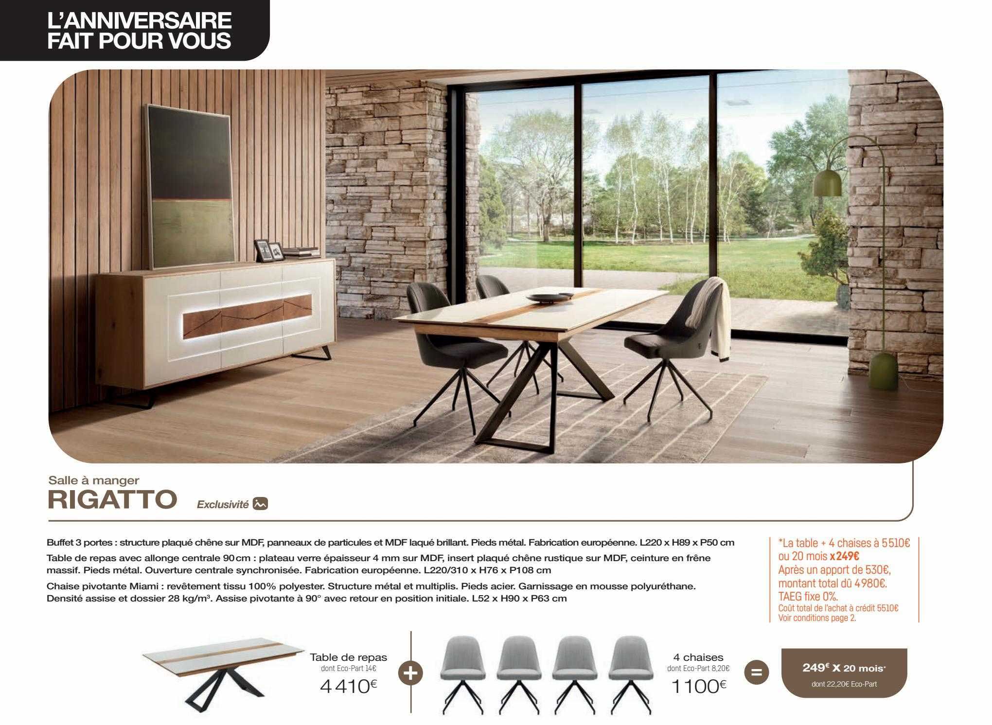 salle à manger rigatto