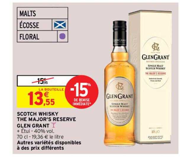 scotch whisky the major's réserve glen grant