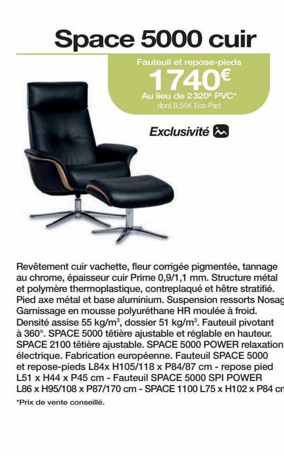 Fauteuil Et Repose-pieds Space 5000 Cuir