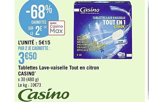 tablettes lave-vaisselle tout en citron casino