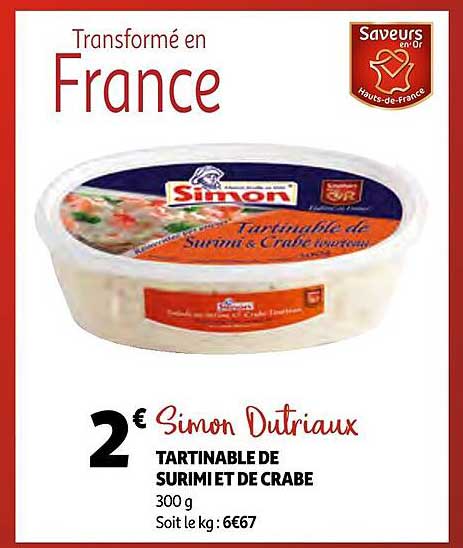 Tartinable De Surimi Et De Crabe Simon Dutriaux