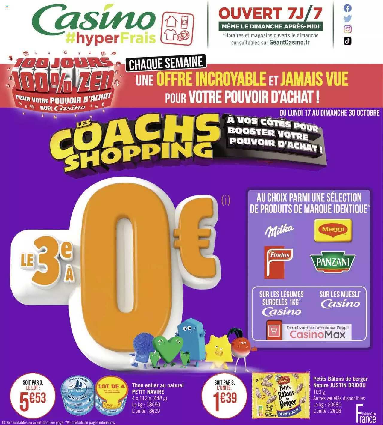 thon entier au naturel petit navire, petits bâtons de berger nature justin bridou