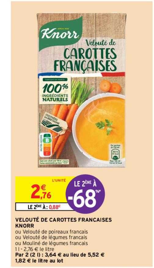 velouté de carottes françaises knorr