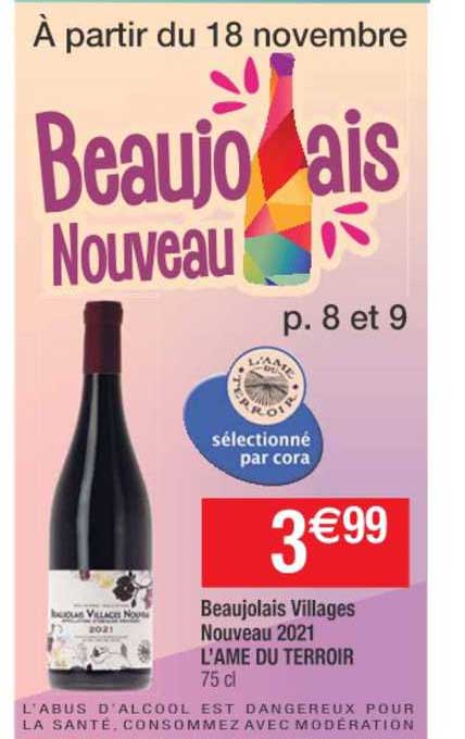 beaujolais villages nouveau 2021 l'âme du terroir
