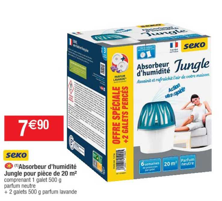 absorbeur d'humidité jungle pour pièces de 20 m² seko