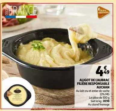 aligot de l'aubrac filière responsable auchan