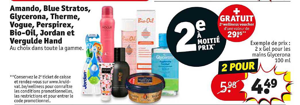 amando, blue stratos, glycerona, therme, vogue, perspirex, bio-oil, jordan et vergulde hand