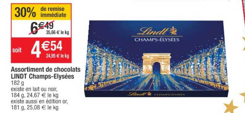 assortiment de chocolats lindt champs-élysées