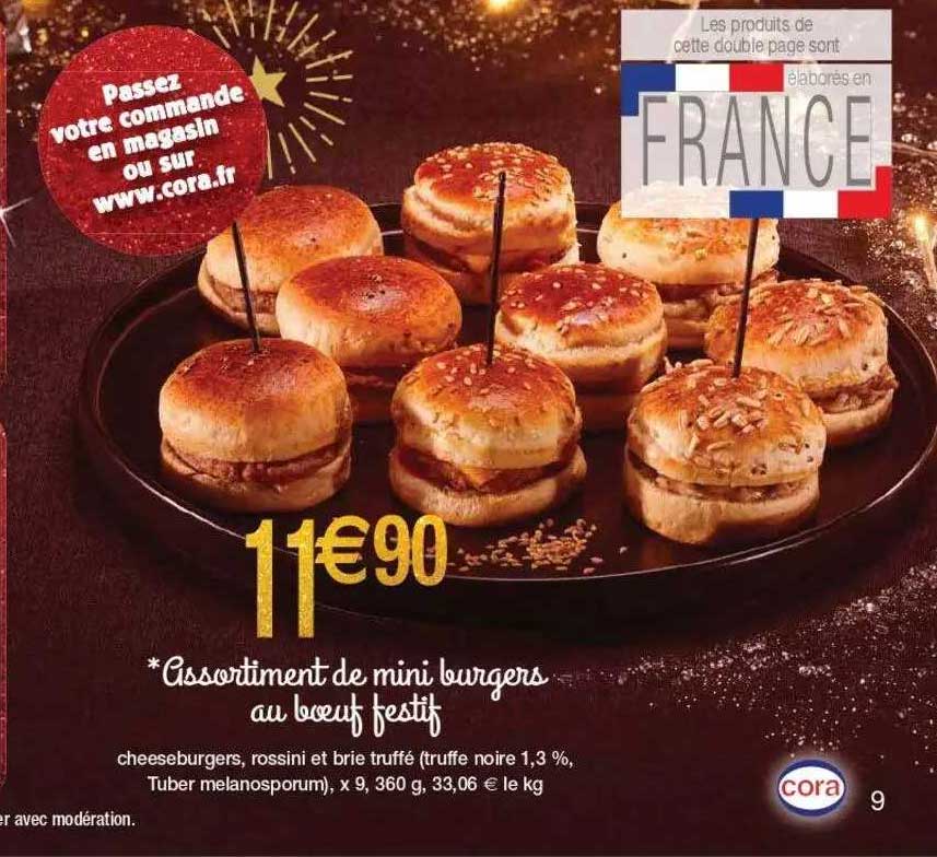 assortiment de mini burgers au bœuf festif