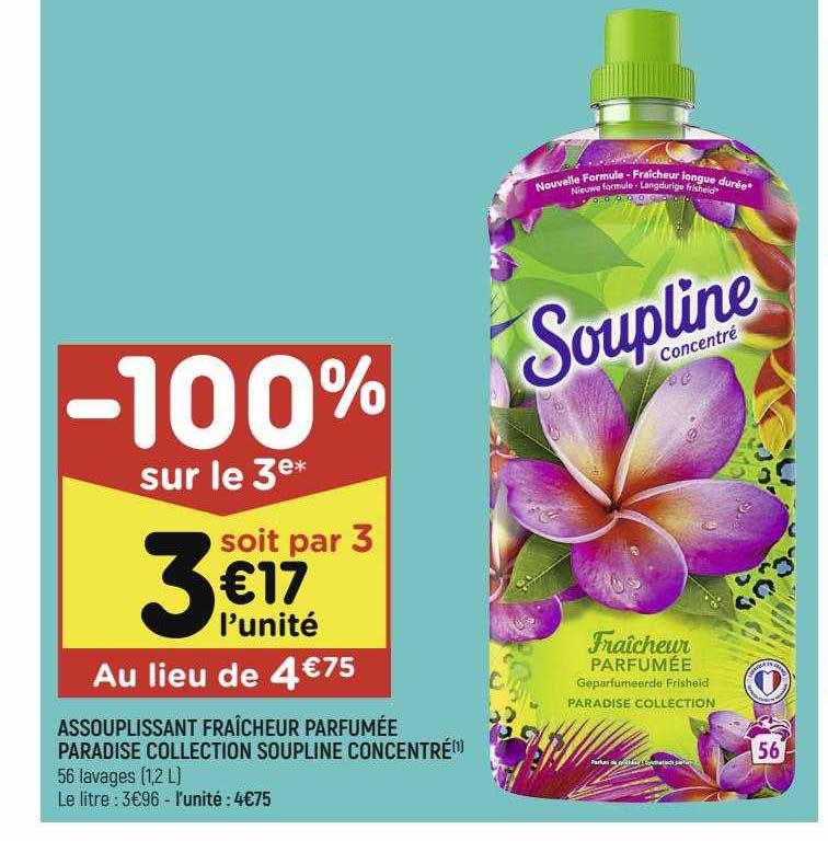 assouplissant fraîcheur parfumée paradise collection soupline concentré