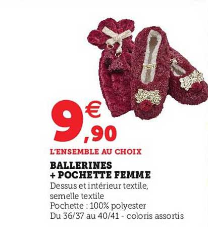Ballerines + Pochette Femme