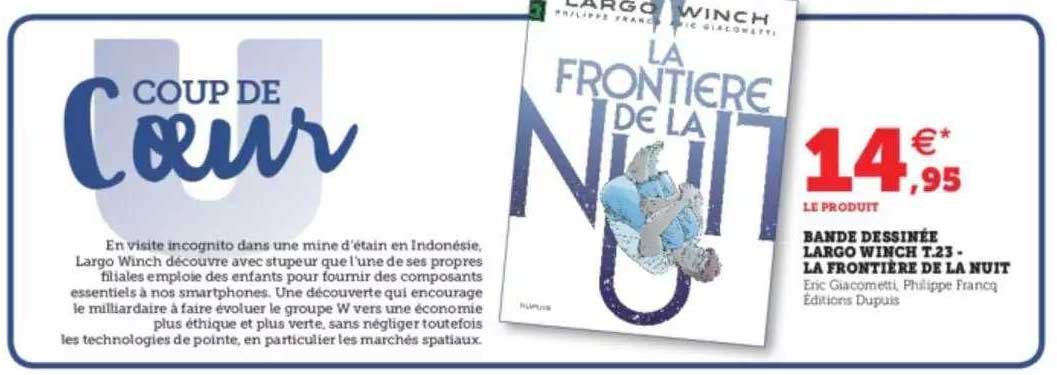 bande dessinée largo winch t. 23 - la frontière de la nuit